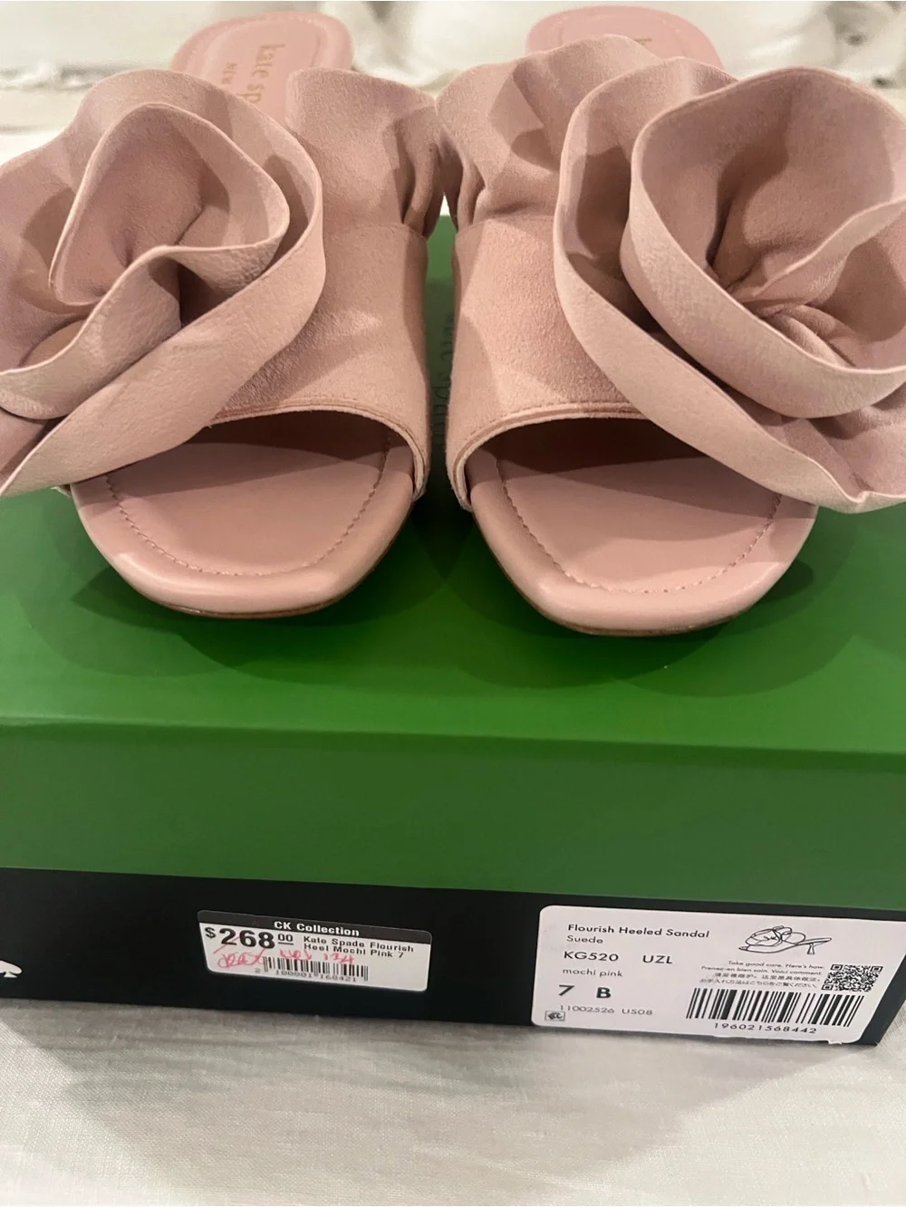 kate spade Powder Pink Ruffle Kitten Heel Mules - Picture 10 of 10